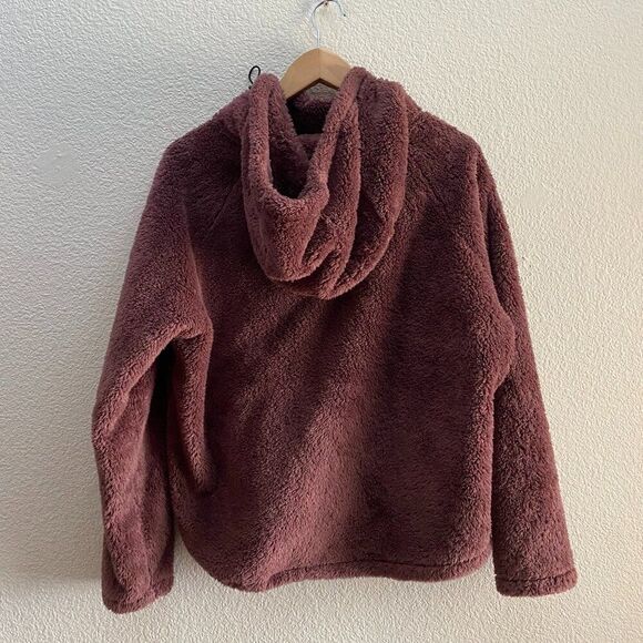 PINK Victoria's Secret VS Mauve Pink Teddy Sherpa Oversized Lounge Sweatshirt S - Picture 2 of 3